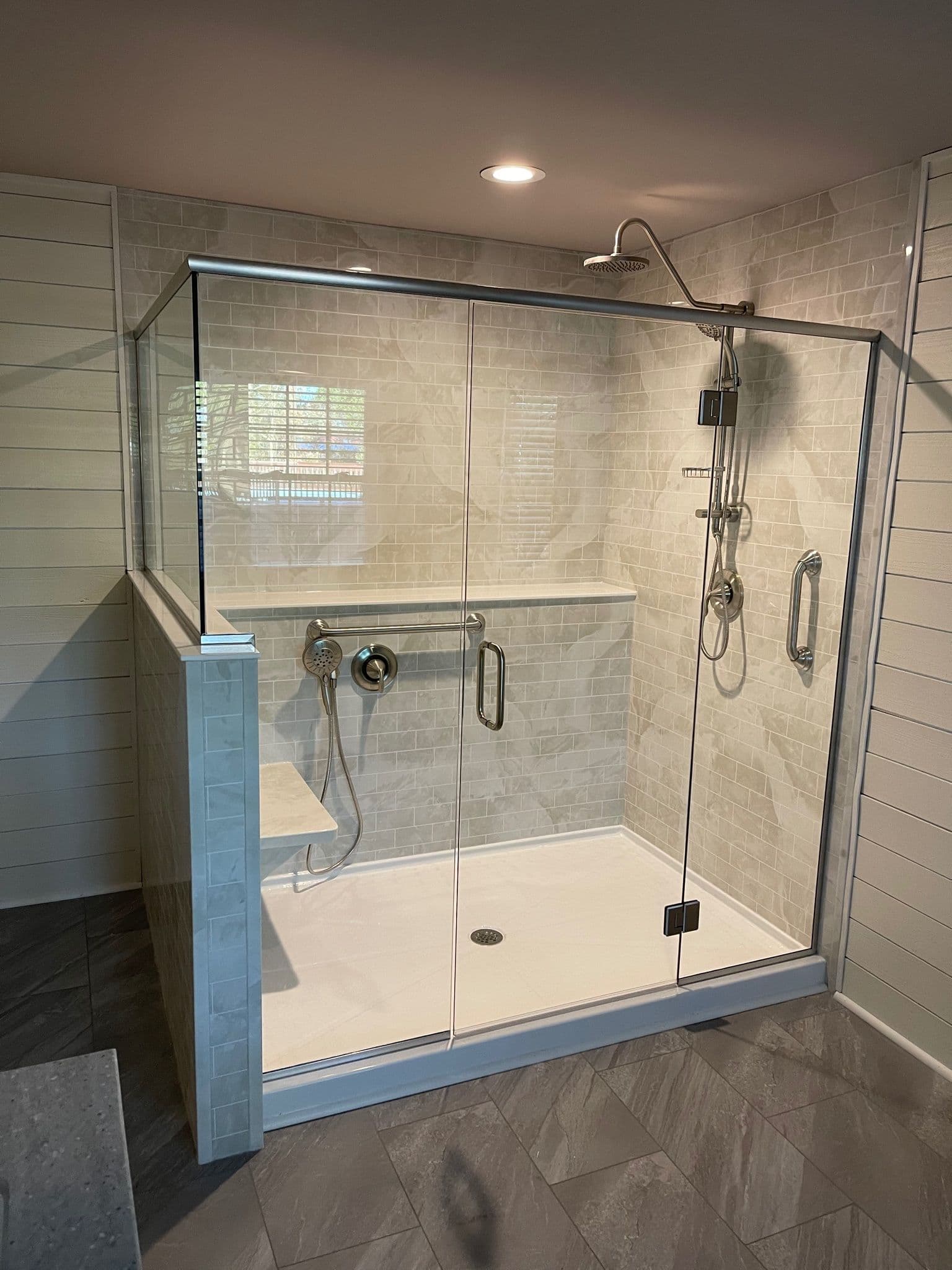 EZPro White Shower with silver hardware