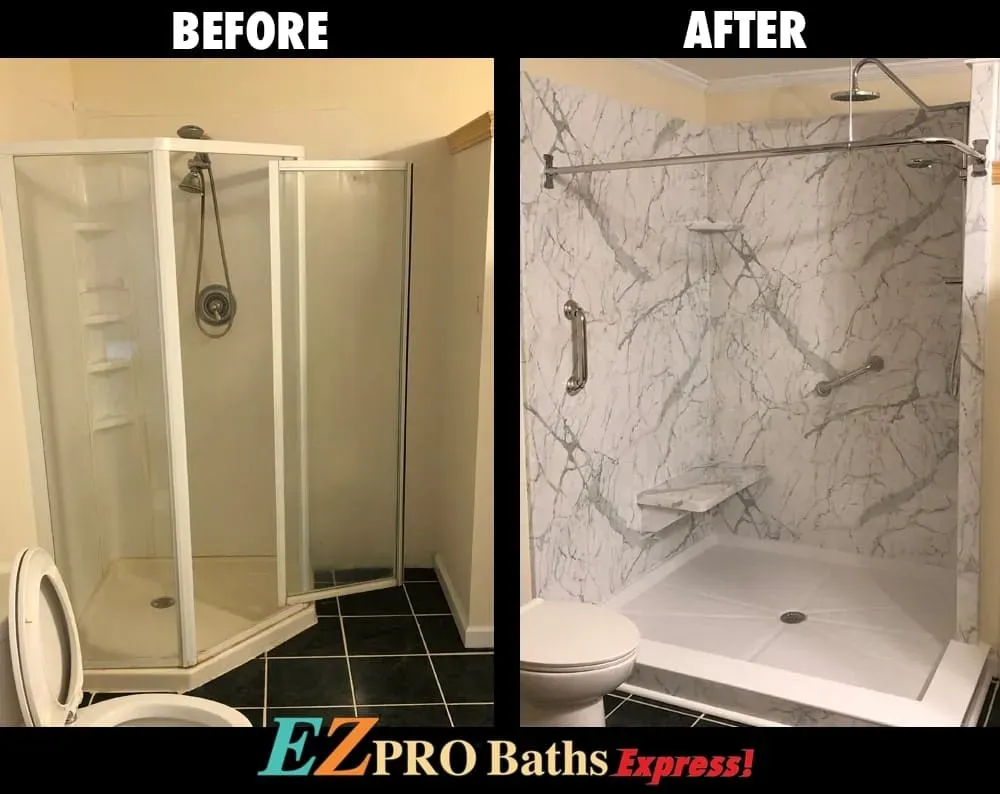 Shower before after