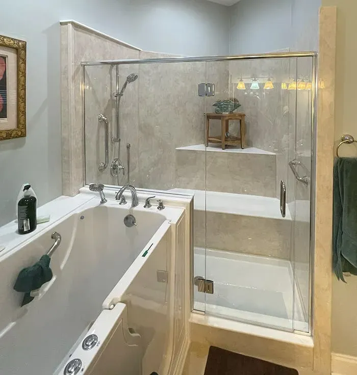 shower and walk in tub