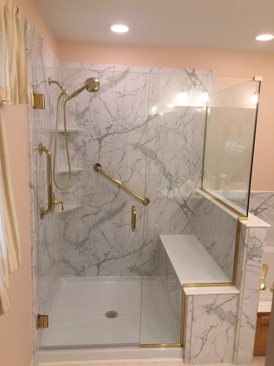 Calcutta with bench and gold hardware