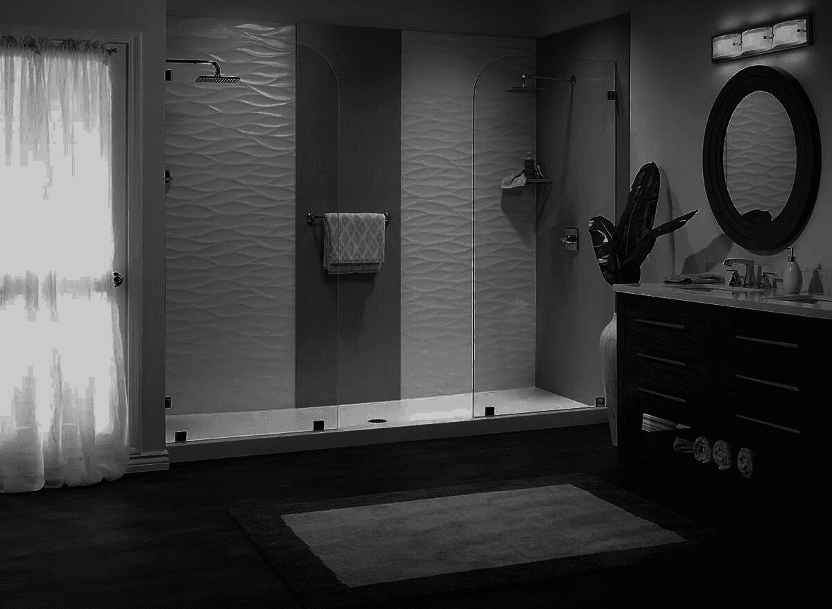 Shower remodel - darkened