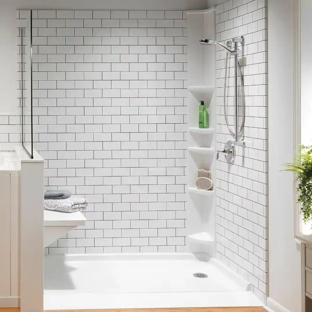 Low-barrier shower installation